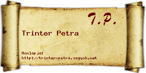 Trinter Petra névjegykártya